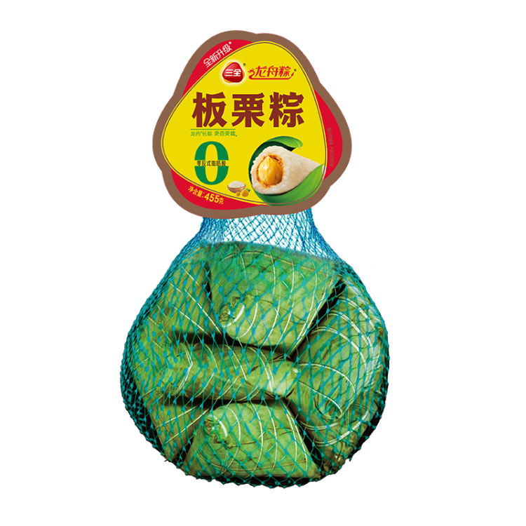 三全速冻网兜板栗粽455g*1袋 端午粽子速冻早餐食品
