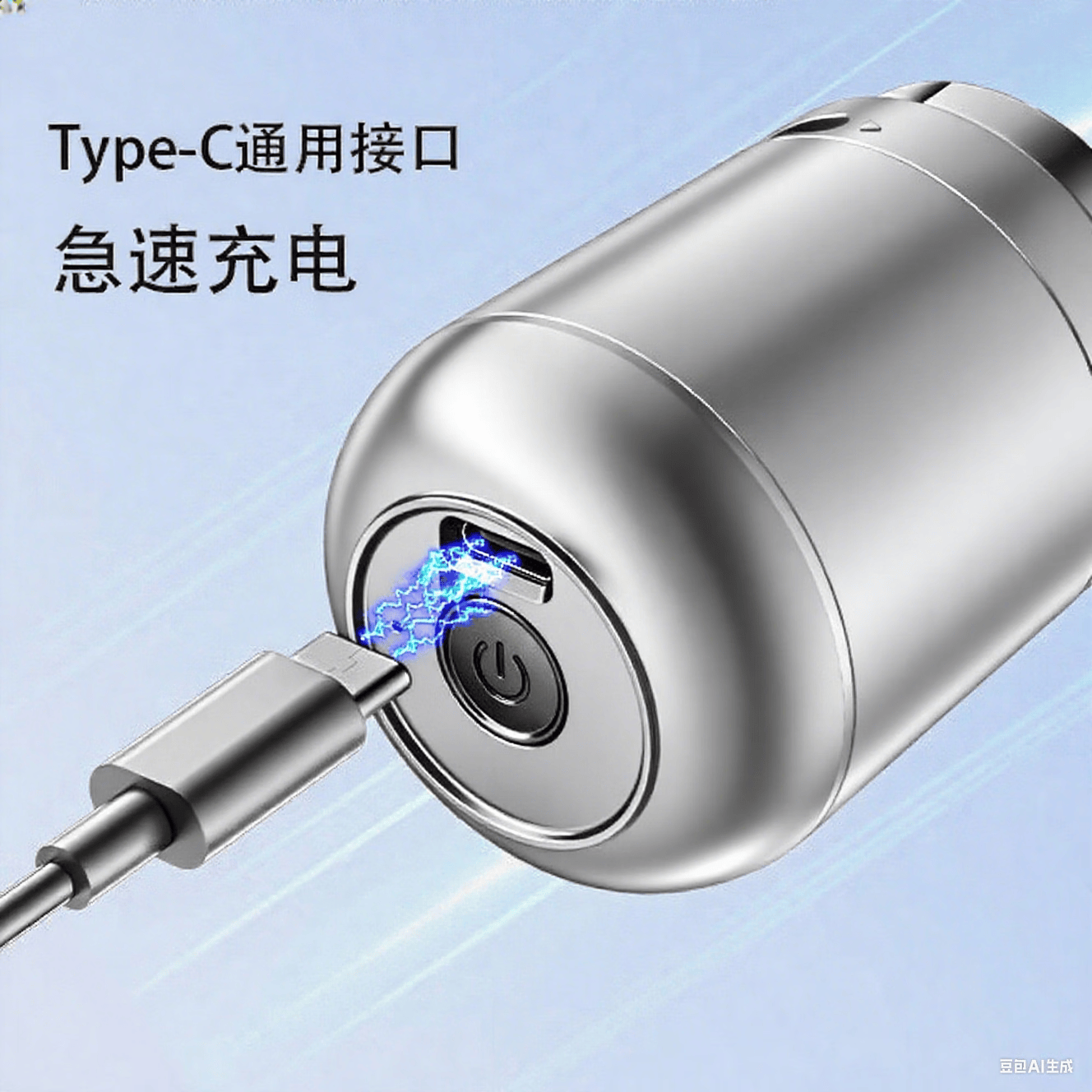 朗适【生日礼物】电动剃须刀自清洗小钢炮刮胡刀RS100 全身水洗便携式胡须刀送男友老公父亲礼品 RS100银色便携装 自清洁技术