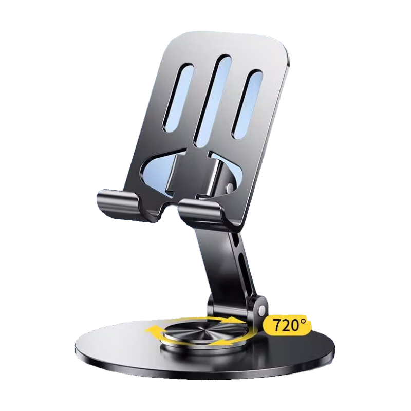苹果华为荣耀小米三星 全金属手机支架 360度旋转折叠 灰色 3.96元