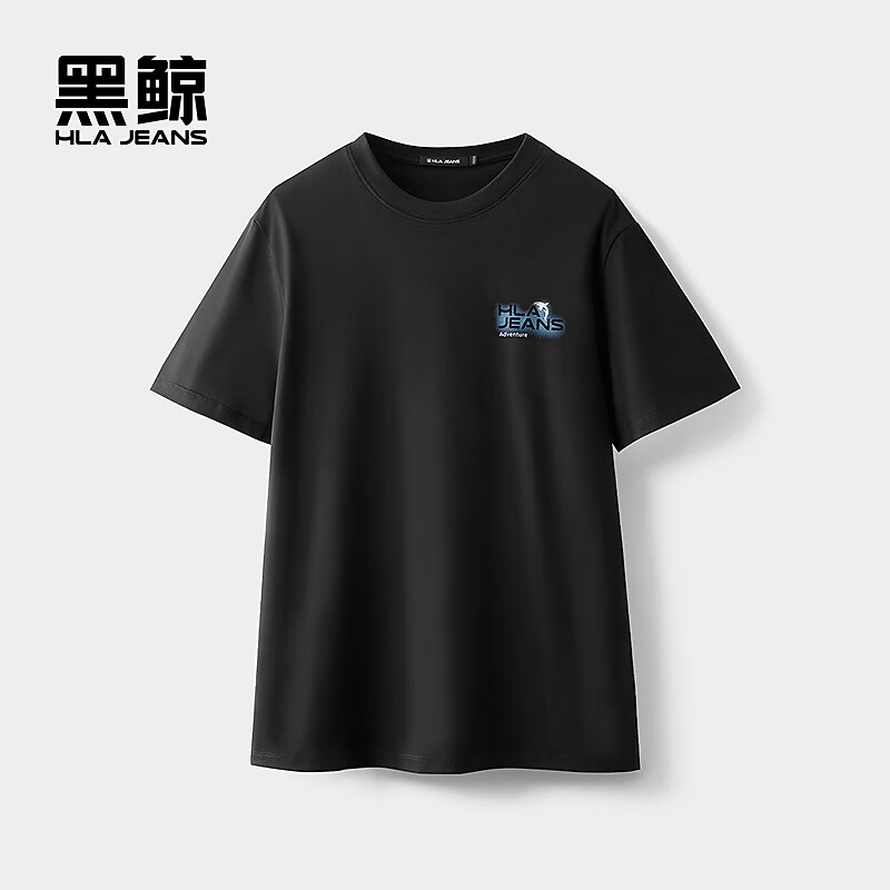 黑鲸趣味小印花短袖T恤男2025年夏季新品圆领套头衫短t一款多色 黑色06 M