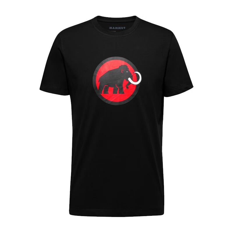 【9成新】猛犸象（MAMMUT）男款户外经典logo短袖T恤衫1017 05891 黑色  L  
