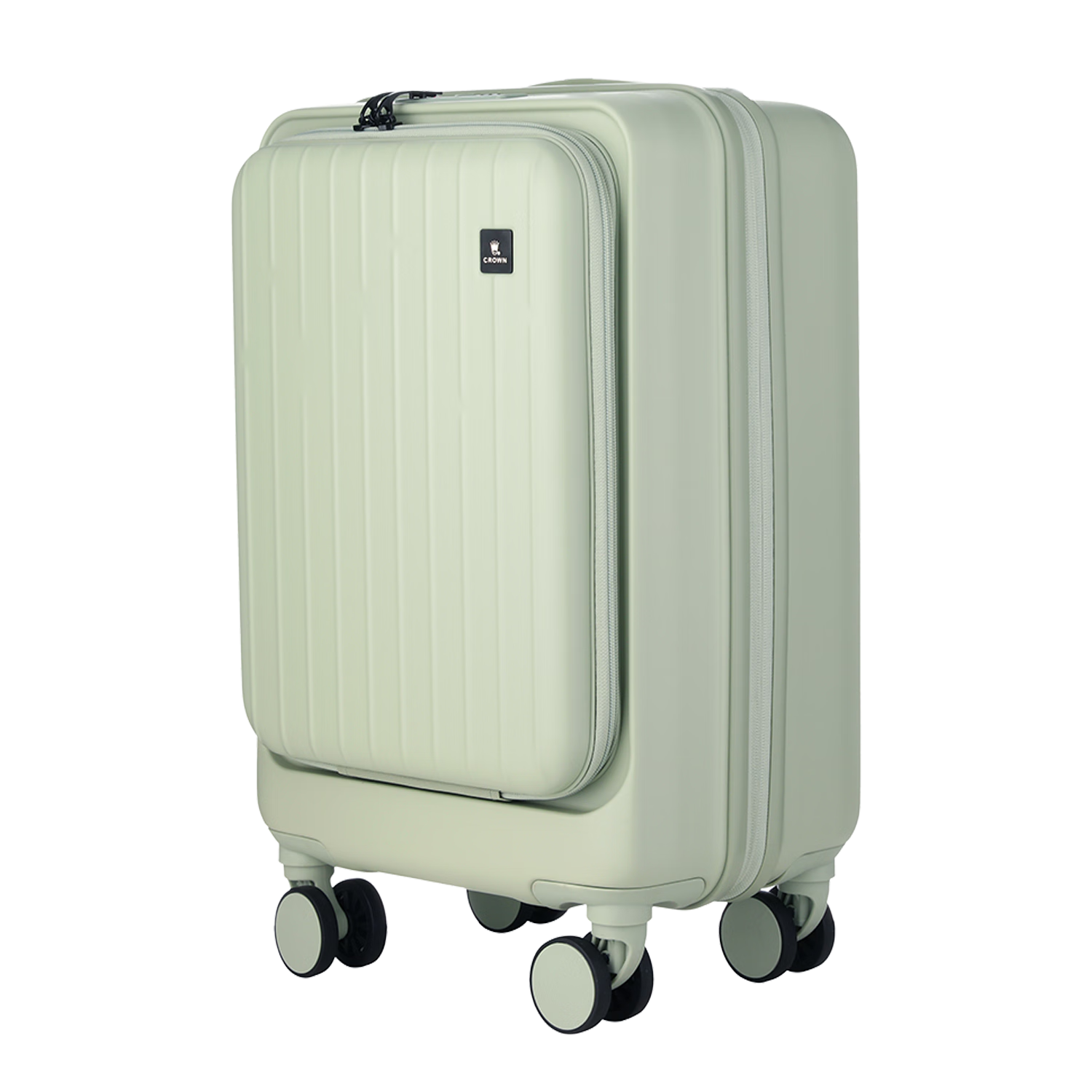 皇冠行李箱前開蓋商務登機拉桿箱旅行箱 CF5502抹茶綠 20英寸
