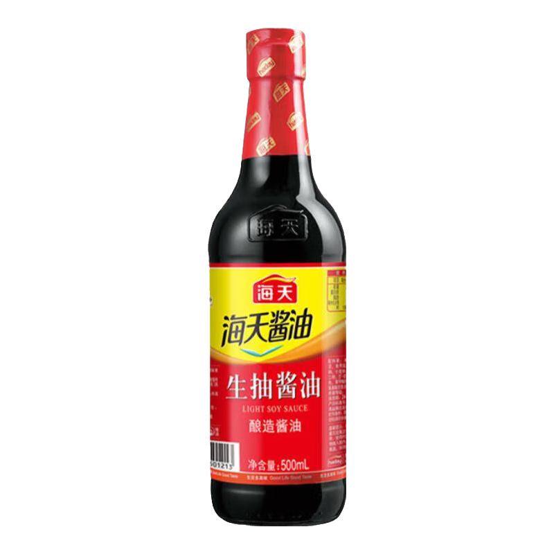 海天生抽酱油酿造酱油家用红烧炒菜 凉拌酿造酱油提味增鲜调料调味品 海天老抽酱油500ml