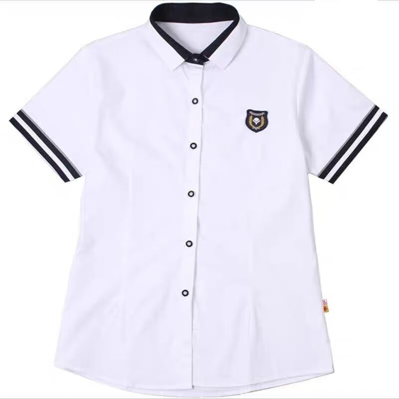 芭麦图南宁新希望校服 市中学高中生统一版新希望版校服短袖长袖白色