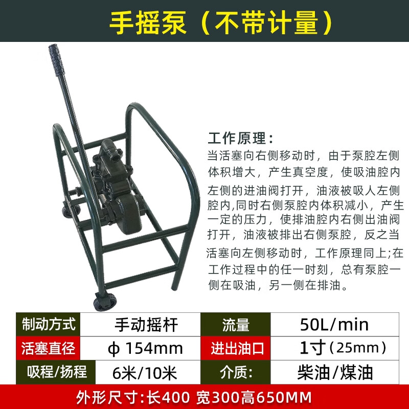 JPHZNB手搖泵 柴油汽油手搖油泵 地下手搖泵防爆電動油泵汽油柴油泵甲醇 手搖泵不帶計量