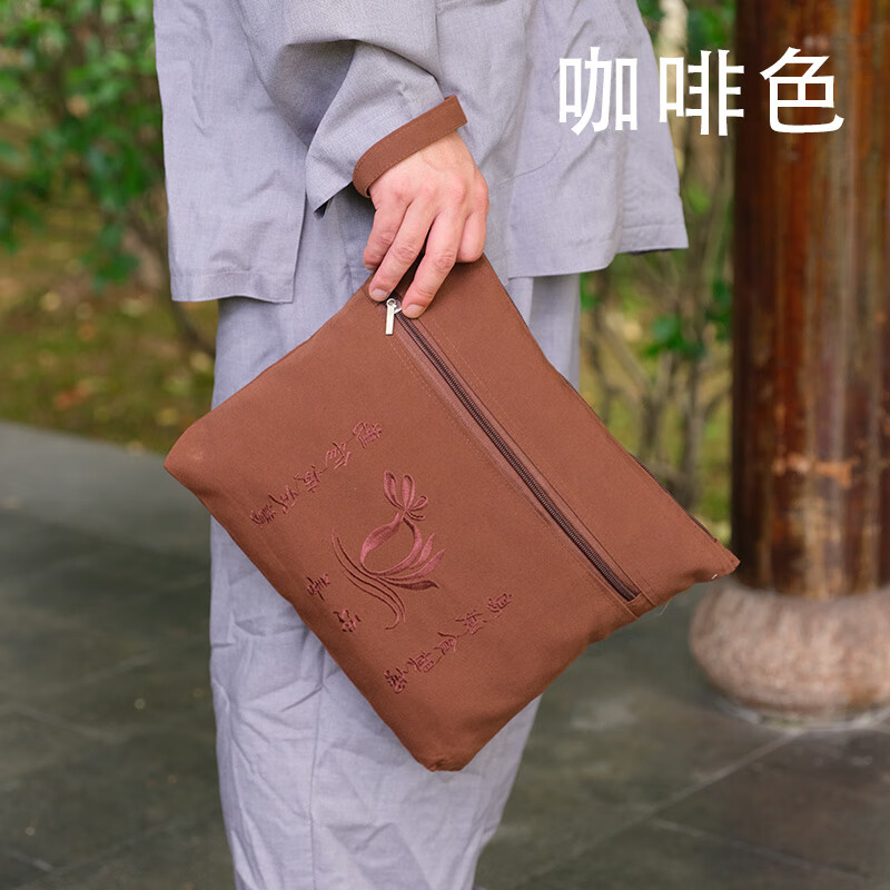 海青袋朝山袋三衣袋居士包僧包羅漢袋手提袋海青居士服僧服收納袋 咖啡色