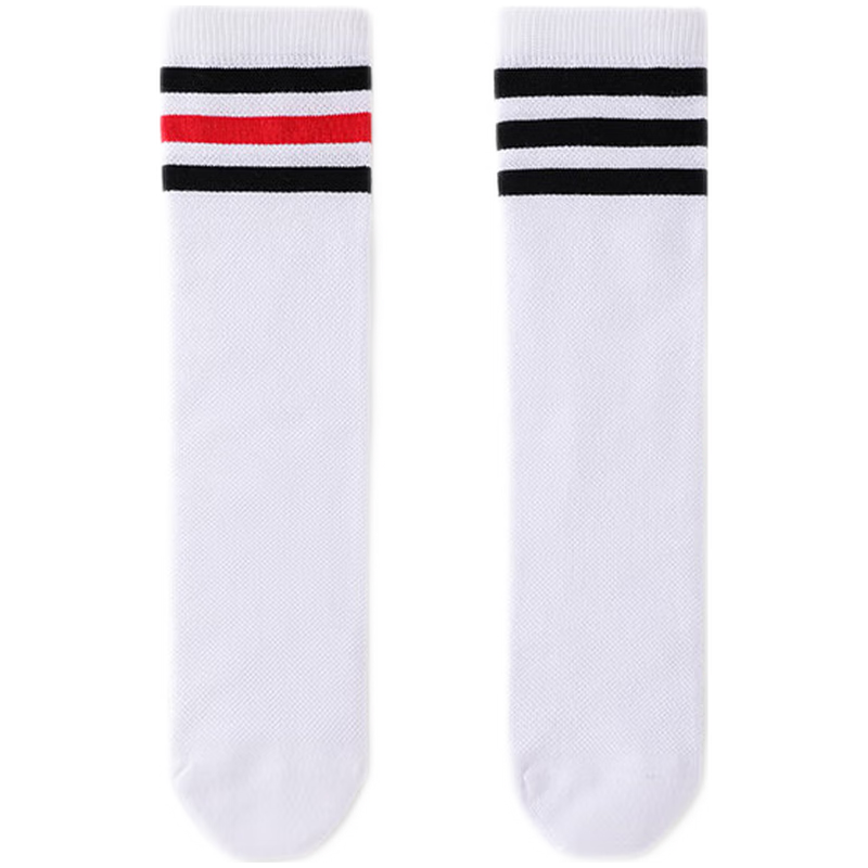 斑比儿童足球袜子夏季薄款网眼学生运动过膝长筒棉袜B0536 M码 14.9元(需领券)