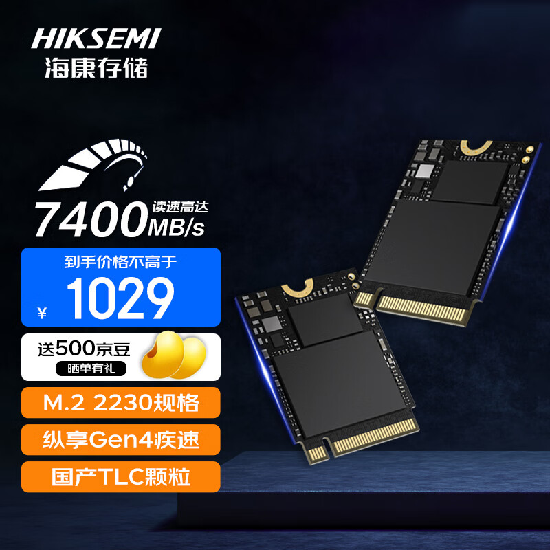 海康威视（HIKVISION）2TB SSD固态硬盘 DK4000系列 M.2接口(NVMe协议PCIe 4.0) 2230适配SteamDeck掌机