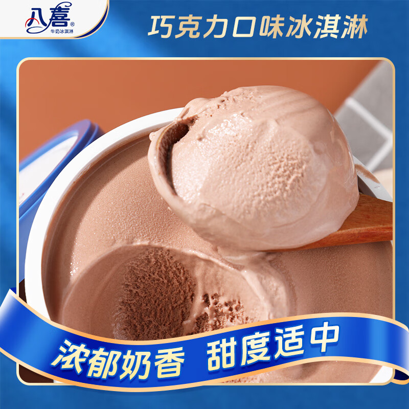 八喜冰淇淋 巧克力口味1100g*1桶 家庭装 生牛乳冰淇淋大桶