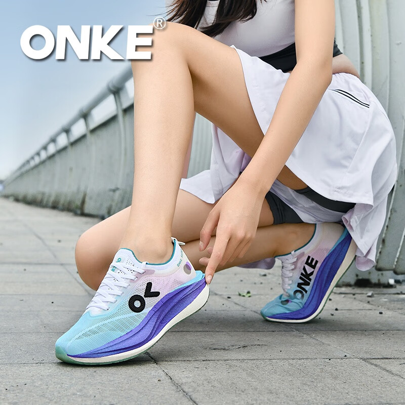 ONKE新款运动鞋女鞋春季透气轻便网面防滑减震健身休闲运动跑步鞋男 紫霄 男女款 41