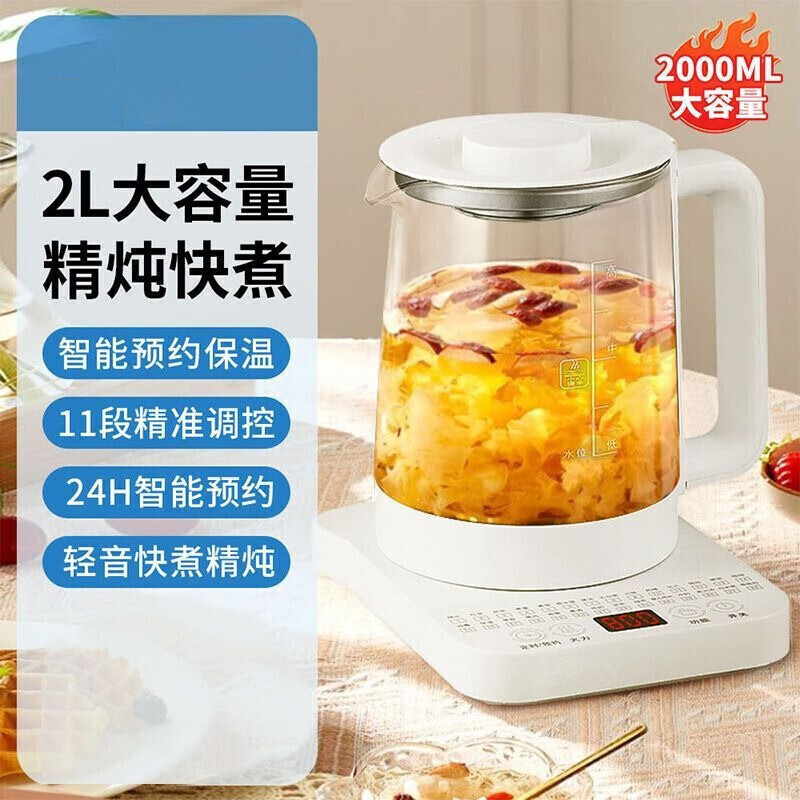 德国智能养生壶家用多功能电煎药壶烧水花茶壶办公室全自动热水壶 2L 定时预约:巨能煮[耐酸碱304 京东折扣/优惠券