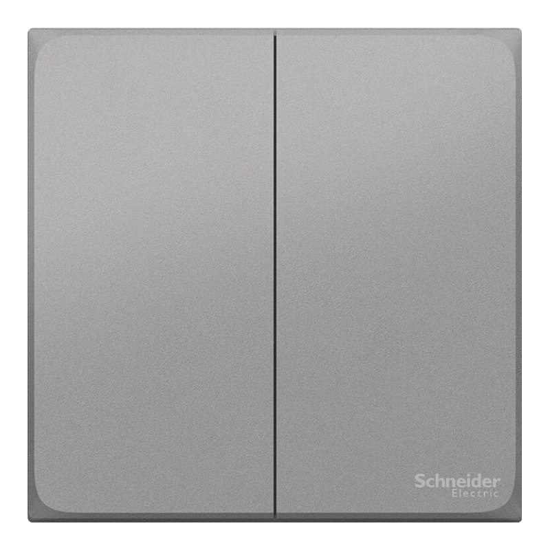 施耐德開關(guān)插座面板 啞光無邊框 皓呈系列灰色 86型墻面插座 二開單控