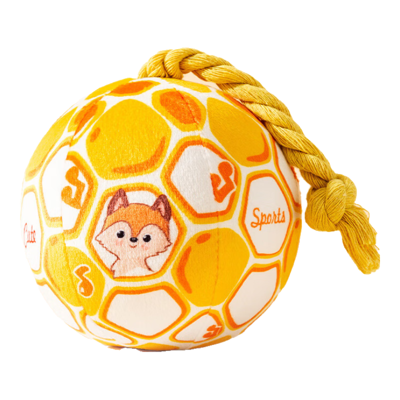 嬉皮狗（hipidog）狗狗磨牙耐咬解悶獨(dú)角獸響鈴球滾滾球互動(dòng)足球咬繩貓咪寵物狗玩具 洛克黃狐貍(直徑10cm) 互動(dòng)發(fā)聲