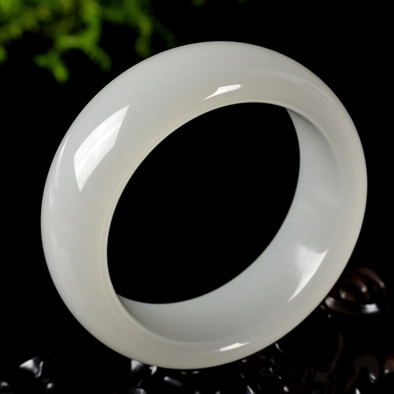 DL 1998保价DL品质和田玉羊脂白玉手镯加宽加厚玉镯手镯女玉手镯子送妈妈 玉镯尺寸64mm