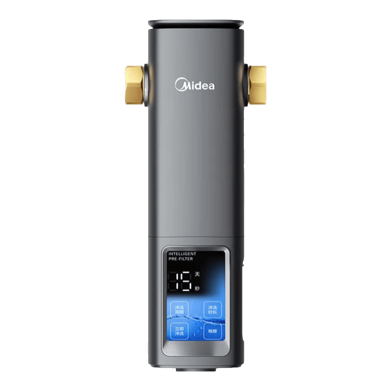 美的（Midea）前置过滤器银河15T/H大通量三涡轮全自动清洗双核磁净活水 H62+无铅环保铜炫彩触摸大屏QZBW20S-99 蓝光抑菌科技