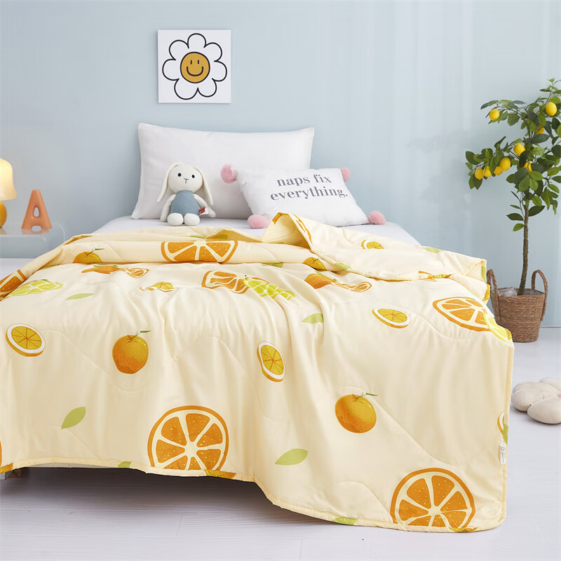 唐纳家纺唐纳亲肤棉夏凉被空调被双人薄被可机洗家用床上用品150*200 亲肤棉夏被-心想事成 150x200CM