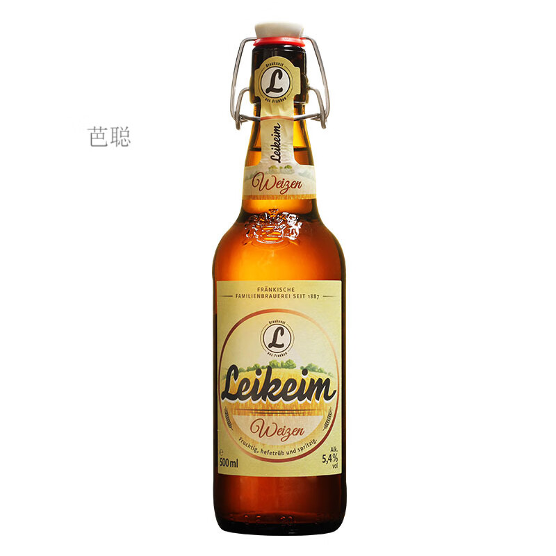 莱科姆（Leikeim）德国原装莱科姆小麦白啤整箱500ml*20瓶浑浊型精酿啤酒推拉盖 德国小麦啤酒瓶 500mL 6瓶装