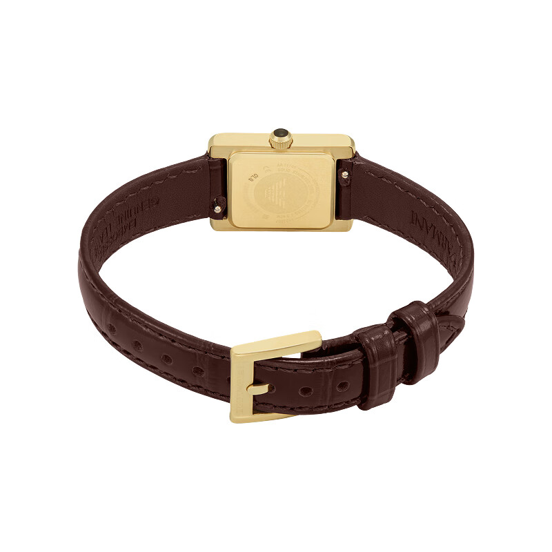 EMPORIO ARMANI手表女士小方表新品石英女轻奢时尚皮带官方正品送女友生日礼物 AR11705