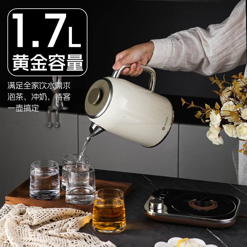 CICERO进口STRIX温控烧水壶电热水壶恒温保温一体316L食品级不锈钢母婴级煮水壶冲奶大容量全自动断电24H 1.7L 红色喜庆版/新居入伙
