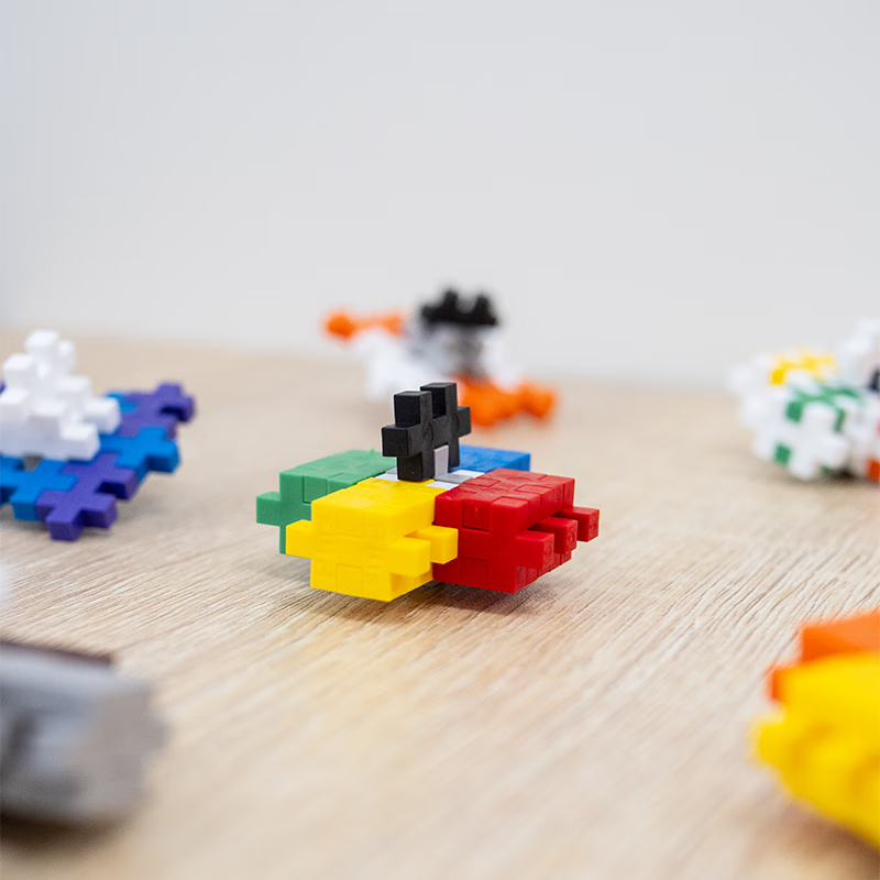 Plus-plus加加丹麦原装进口儿童益智积木拼搭旋转陀螺解压大人放松玩具 选10色，每种10粒【100粒】备注