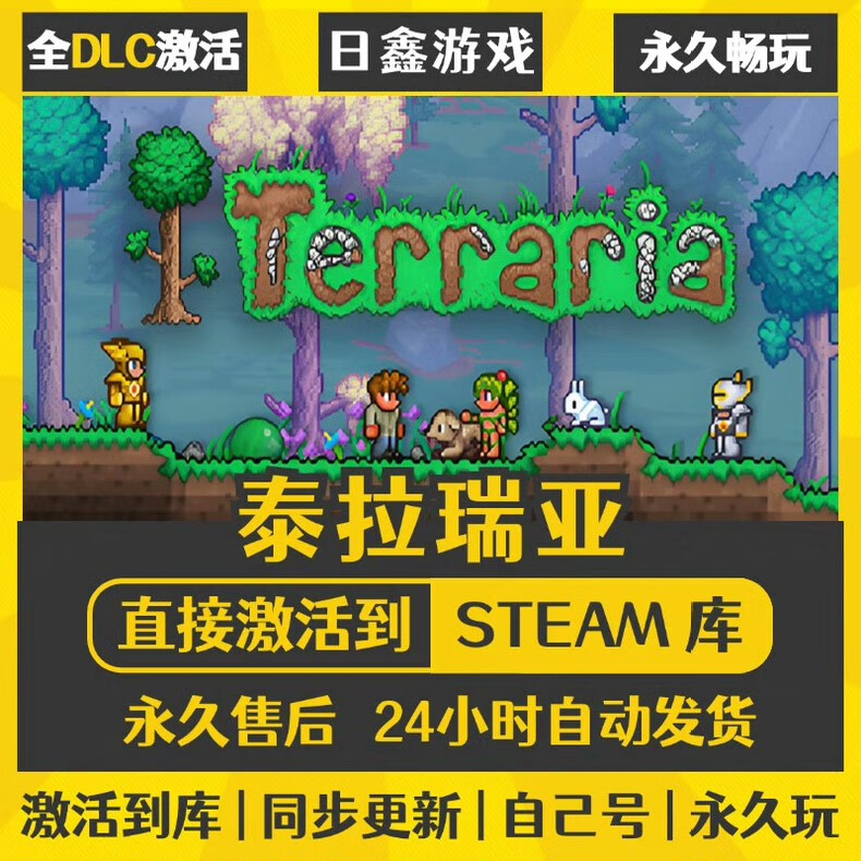 STEAM正版Steam游戏永久入库 全DLC 国区全球区CDK激活 PC电脑游戏 泰拉瑞亚 标准版（仅游戏本体）