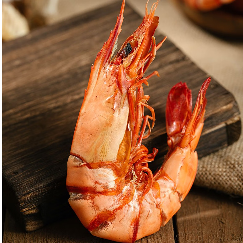 斑节虾干九节虾干即食大号特大烤竹节虾斑节虾水产干货对虾干 中号45对左右 500g(净重)