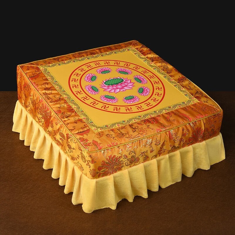 刘潮布拜佛跪凳莲花磕头可拆洗佛垫子跪拜用寺庙禅修实木蒲团 九品