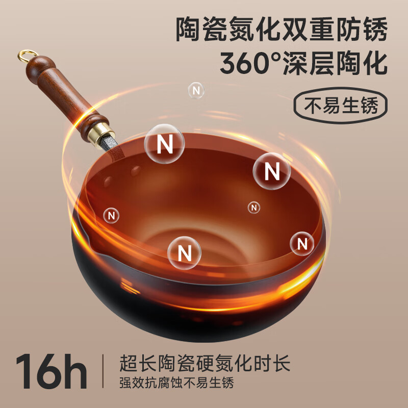 Debo德铂大肚锅铁锅导流口家用0涂层不粘锅平底炒菜炖汤锅加厚炒锅 新导流口大肚锅-99%用户选择 24cm