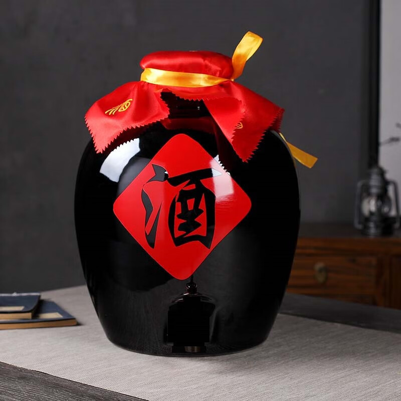 瓷小奴景德镇制陶瓷酒坛子10斤20斤30斤50斤大口密封黑色泡杨梅酒窖酒