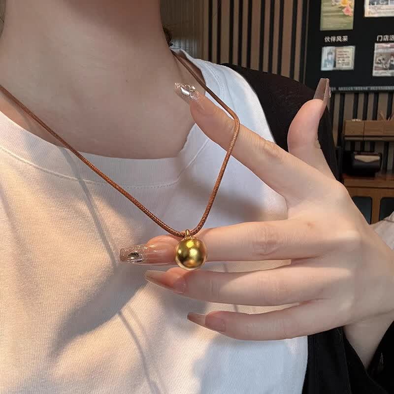 语苏黄金有求必应吊坠女新款999足金挂坠编绳时尚项链情人节生日礼物