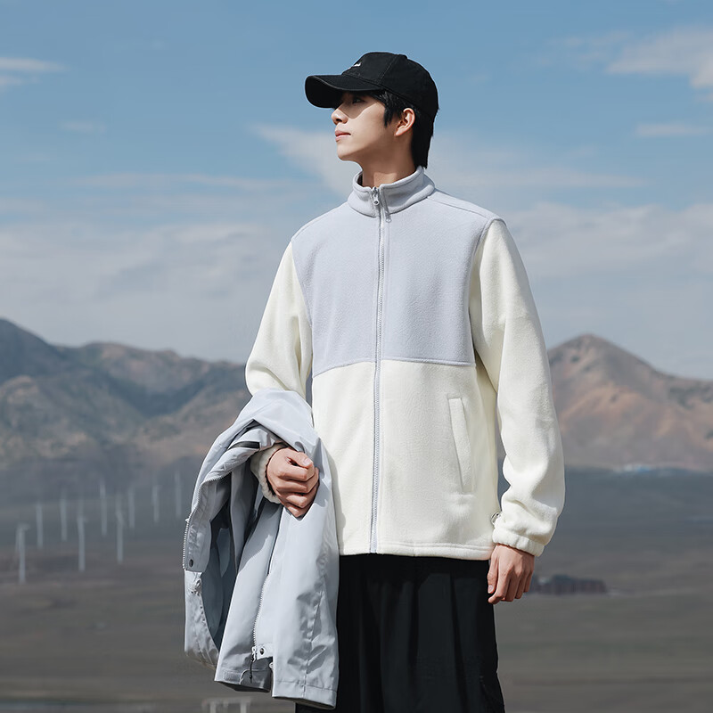 东方骆驼三合一夹克男士冲锋外套春秋户外上衣情侣款宽松休闲山系登山服 紫色 M