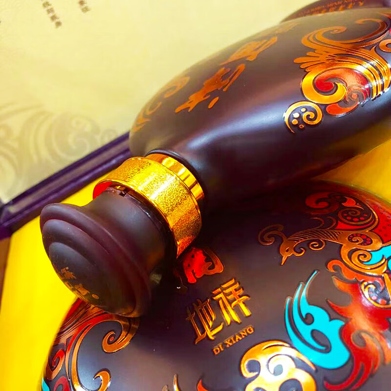 天津特产52度津酒地祥礼盒装2瓶 浓香型白酒整箱高度纯粮酒扁凤壶