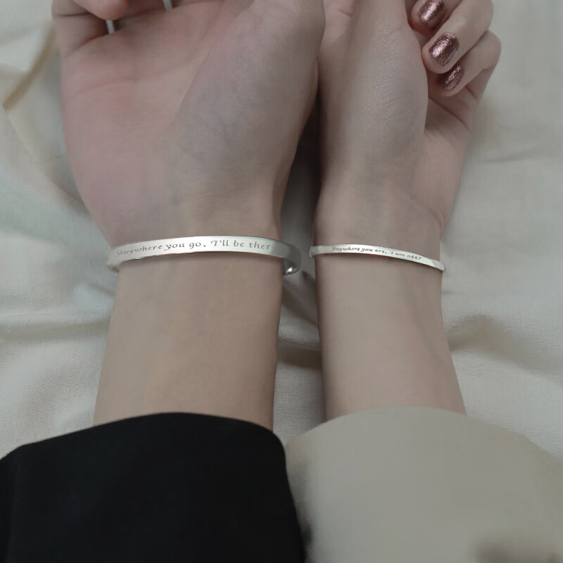 獅子頭足銀情侶手鐲女一對(duì)情侶款小眾情人節(jié)禮物送男朋友 《誓言》手鐲情侶一對(duì)