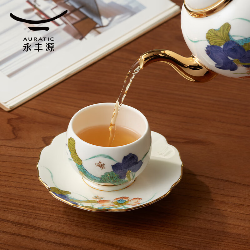 永丰源(auratic)幸福和鸣 6头/10头陶瓷茶具套装 礼物泡茶壶茶杯 高档礼盒装 6头【2人位】