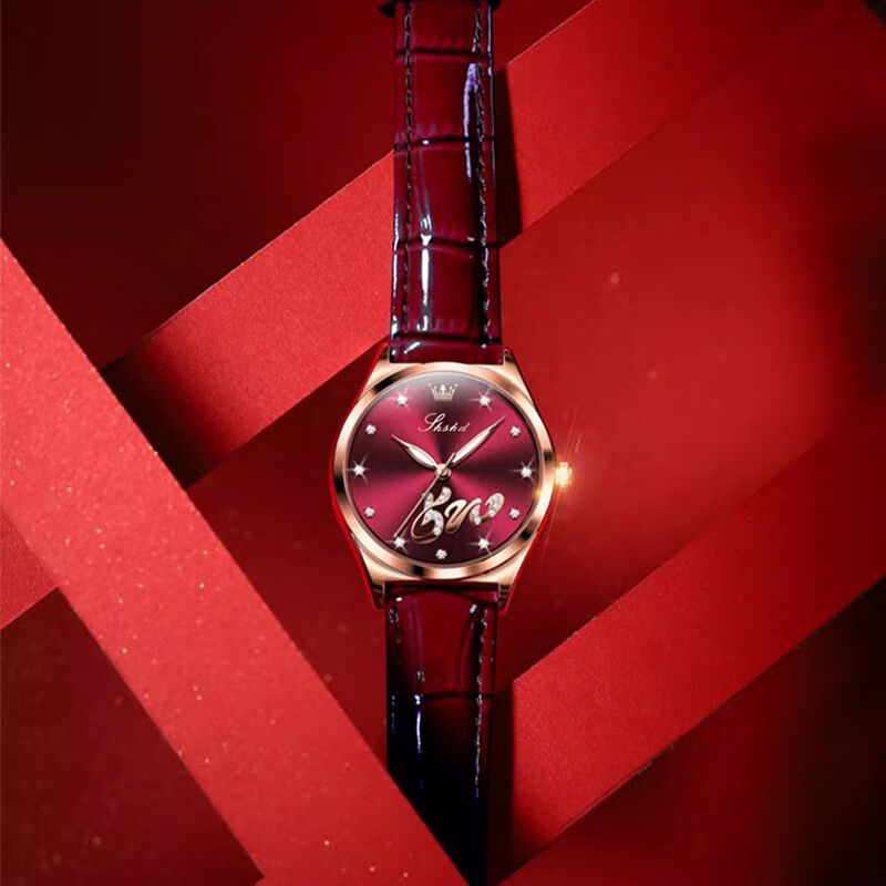 新款精致女士手表女款轻奢小众高级感送闺蜜生日礼物女生女朋友 高颜值升级新版-红色