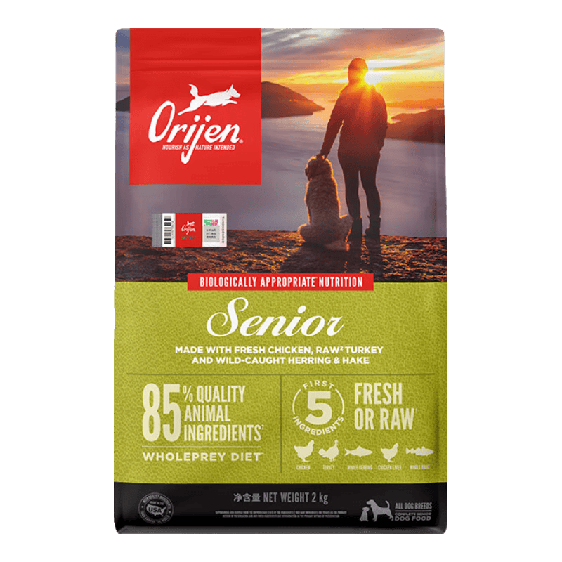 Orijen渴望老年犬狗糧高齡專用狗干糧無谷低敏雞肉配方主糧 【入會(huì)減10】強(qiáng)韌關(guān)節(jié)老年犬2kg【臨期26/8/1】