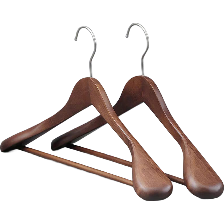 寬肩實木衣架家用掛衣無痕西服西裝大衣木質衣掛木頭木制衣服撐子 寬肩防滑桿 8支裝