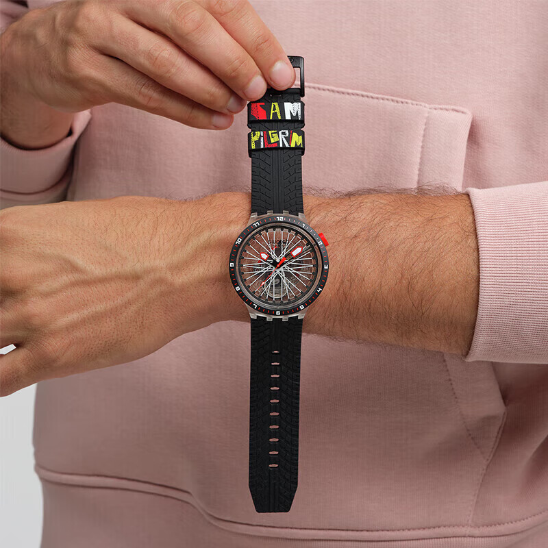 斯沃琪（Swatch）瑞士手表ATHLETES CAPSULE 生日礼物送女友石英表 PILGRIM-骑行人生 SB05K103