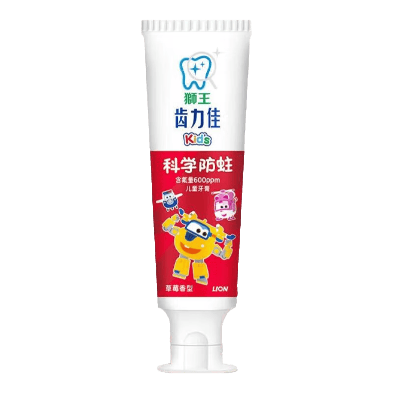 狮王（Lion）White&White大白小苏打牙膏细齿洁牙刷齿力佳儿童牙膏 齿力佳防蛀儿童牙膏草莓味50g