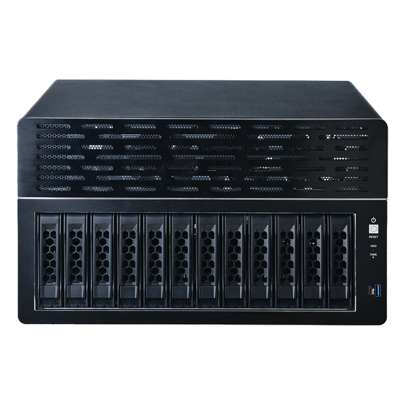 火藍(lán)（Hoodblue）TS3012-DP萬兆光纖NAS網(wǎng)絡(luò)存儲器12盤位私有云磁盤陣列文件共享存儲服務(wù)器TS3012-DP-0TB