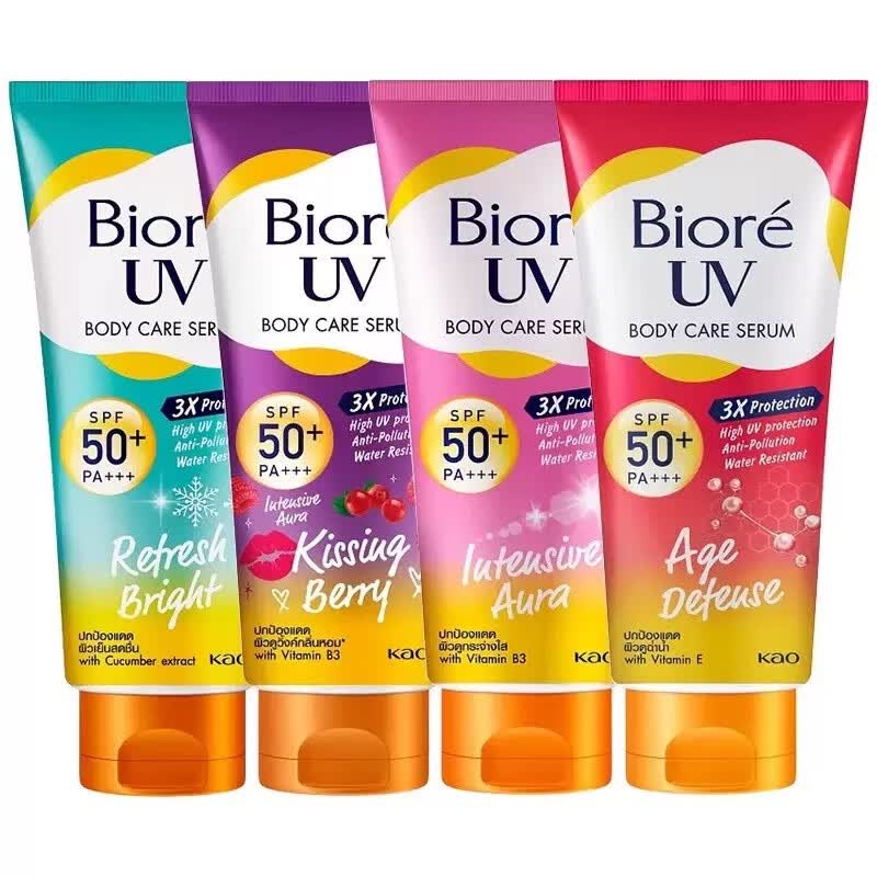 碧柔biore:uv防晒霜泰国原装进口biore身体面部保湿水润大瓶大容量 红色水润型（150ml）升级款