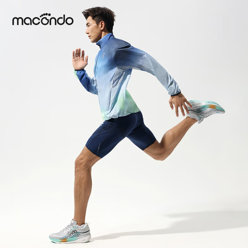 马孔多（macondo）原创单品丨炫彩极光晕染超轻皮肤衣 原纱防晒夜跑反光 云空蓝 M 【110-125斤】