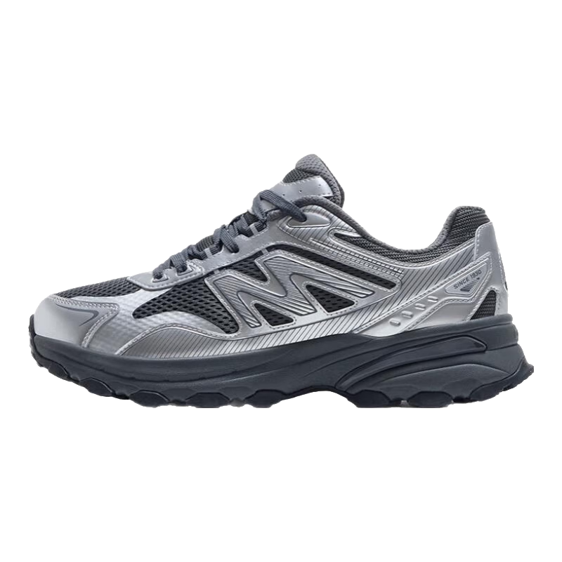 骆驼（CAMEL）光影2.0男鞋女鞋复古慢跑步厚底缓震休闲运动鞋子 4033，城堡灰/银白，女 38