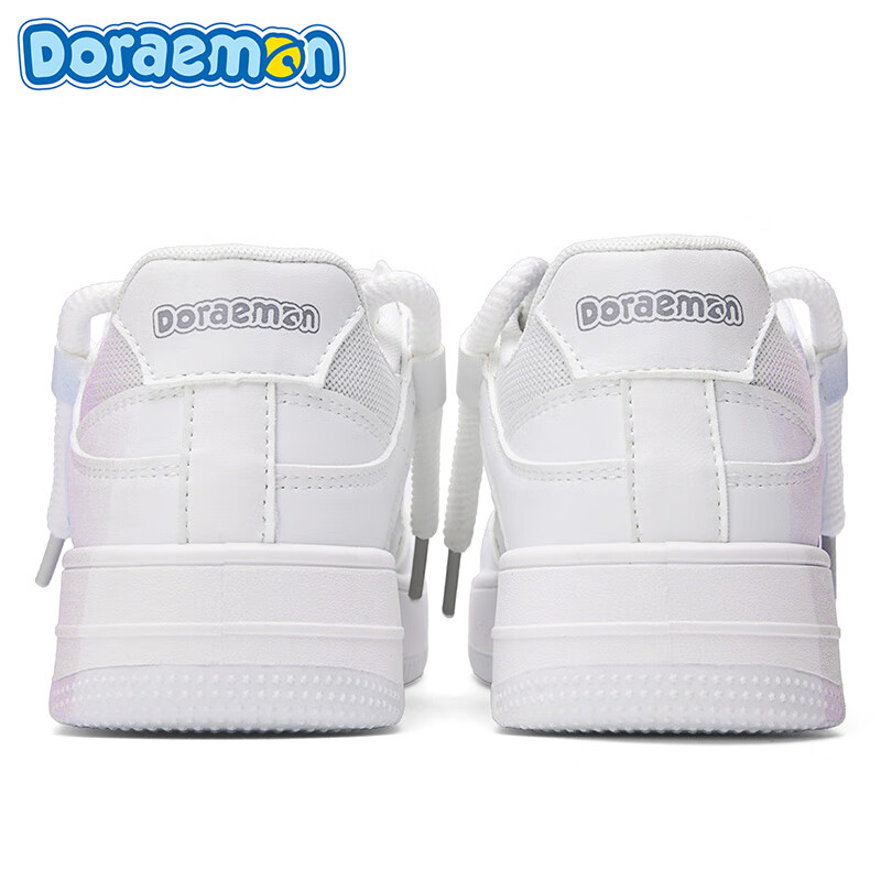 哆啦A梦板鞋男鞋冬季新款趣味涂鸦小白鞋厚底增高情侣款休闲鞋子男 复古白（梦幻紫） 44