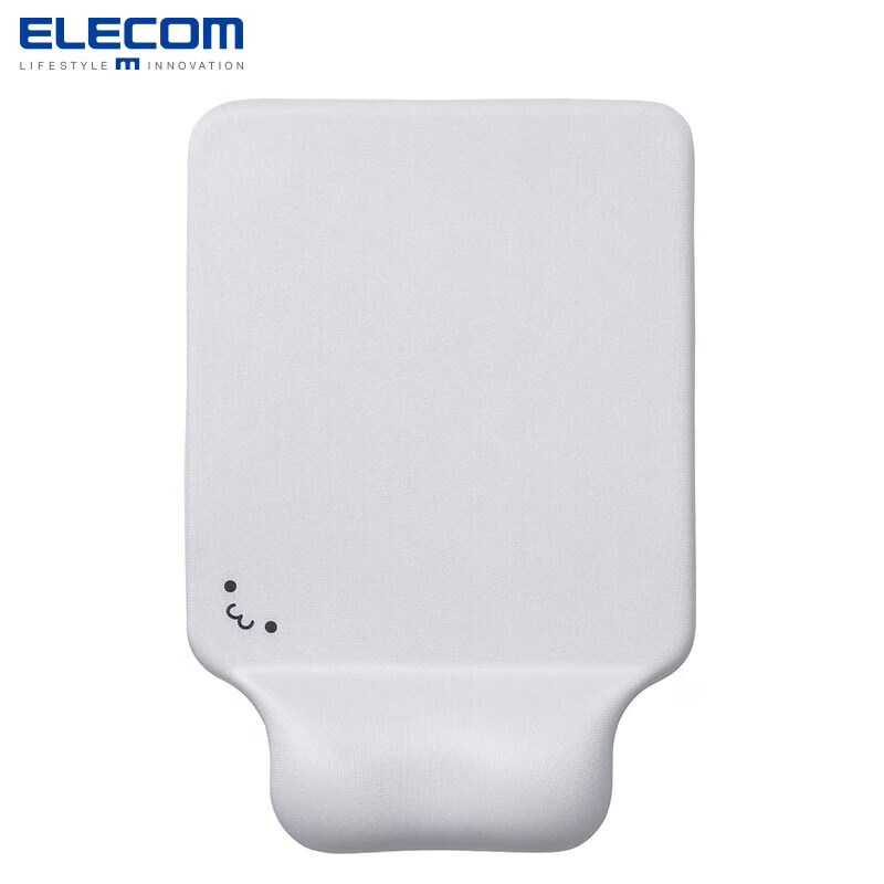 宜麗客（ELECOM）硅膠護腕鼠標墊可愛(ài)學(xué)生宿舍家用辦公卡通笑臉腕托桌墊 笑臉鼠標墊_白色