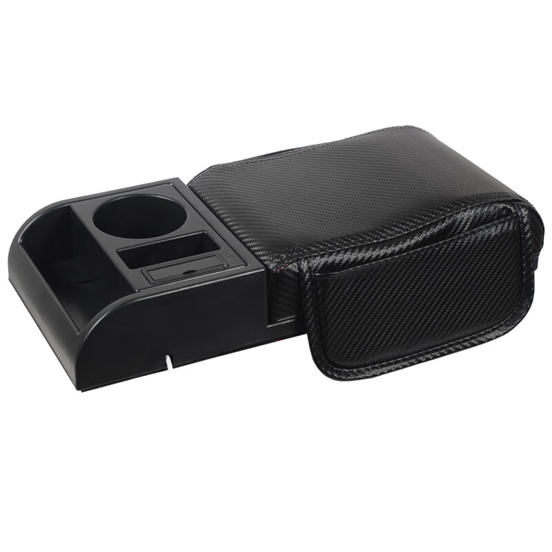 夢達菲多功能汽車扶手箱增高墊加長車載通用中央手扶墊加高改裝配件內(nèi)飾 曲面型-全黑色【升級多功能】 通用款增高墊