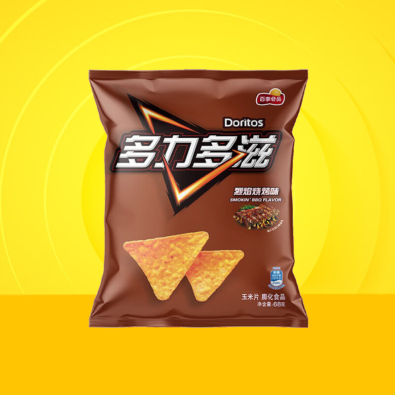 多力多滋 （Doritos）68克单袋玉米片劲浓芝士味 爆香热辣味多种口味零食 烈焰烧烤味