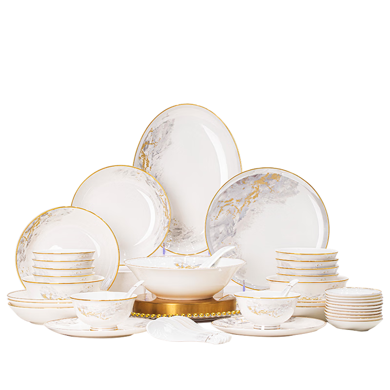 以辰碗具套裝碗盤(pán)餐具整套景德鎮碗碟家用2025新款高顏值碗筷喬遷送禮