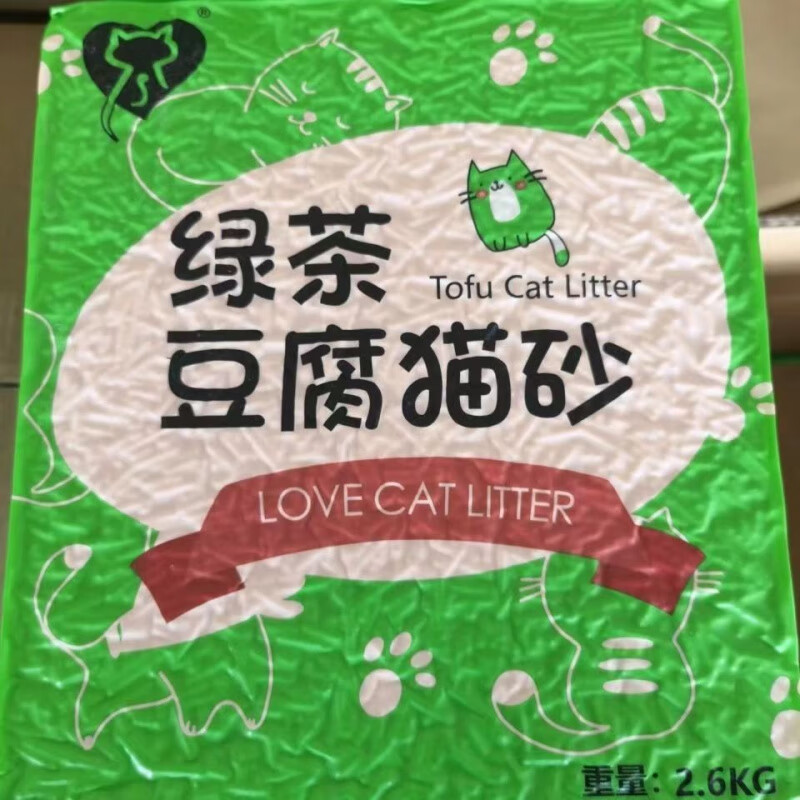 lovecat litterlovecat豆腐貓砂2.6kg原味綠茶櫻花除臭結(jié)團(tuán)吸水無塵 綠茶貓砂 2.6公斤1包