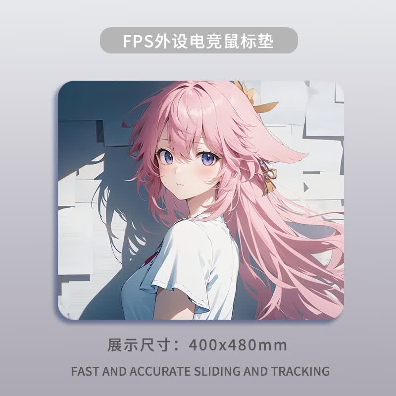 星泽纪游戏鼠标垫电竞大号加厚动漫二次元女FPS细面防滑创意桌垫锁边办公小号男生护腕家用定制滑鼠垫 GR572【细面亲肤锁边】 360x300x4mm